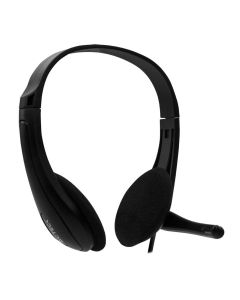 Acteck ac-932240 Diadema Con Microfono Conexion Usb Alambrica  Controlador De Volumen Sf20 Color Negro