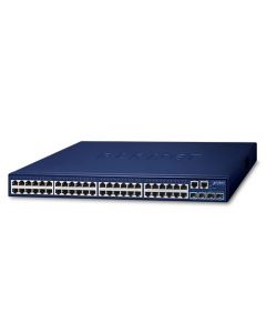 Planet SGS-5240-48T4X switch stacking administrable l2 + l3 ruteo estatico  48 puertos rj45 velocidad de transmision 10 100 1000 mbps 4 sfp gbps 1 puerto serial montaje en rack temperatura operacion 0-50c