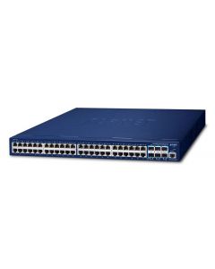 Planet SGS-6310-48T6X switch stacking administrable l2 + l3 ruteo estatico/ 48 puertos rj45 velocidad de transmision 10/100/1000 mbps 6 sfp 10 gb montaje en rack/temperatura operacion 0-50 grados centigrados.