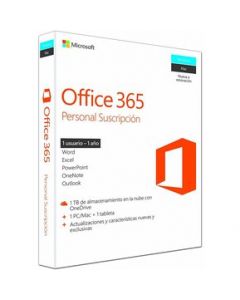 Microsoft QQ2-00887,QQ2-01053 fpp 365 personal idioma español suscripcin anual, para uso no comercial 1 usuario - 3 dispositivos tb en one drive