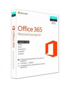 Microsoft QQ2-00887,QQ2-01053,QQ2-01445 fpp 365 personal idioma español suscripcin anual, para uso no comercial 1 usuario - 3 dispositivos tb en one drive
