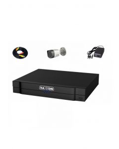 Saxxon 1HCVR4108HS-S3/8HAC-HFW1000R 1hcvr4108hs-s3 8hac-hfw1000r pro sax7208hs3kit - kit de 8ch trihibrido  hdcvi analogo ip p2p 8 camaras 720p ir 15m ip66 cable y fuen 2 canales extra