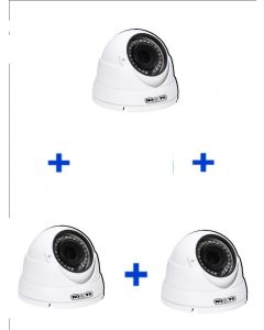 Saxxon 3-dvf2720tm Pro Dvf2720tmpaq3- 3 Camaras Domo Varifocales Hdcvi 1080p  Ahd Tvi Cvbs Lente 27 Mm-12 Mm Luz Ir 30m Exterior Ip67 Metalica 36 Meses De Garantia