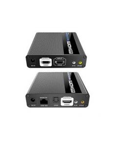 Saxxon LKV676E LKV676E- kit extensor de video hdmi  resolucion 4k 60 hz hasta 70 metros con cat 6 6a 7 cero latencia loop soporta hdr arc transmision ir