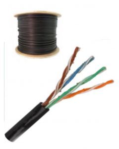 Saxxon OUTCAT5EGCOPEXT outpcat5egcopext- cable utp 100% cobre de 305m  categoria 5e con gel exterior color negro para aplicaciones cctv y redes