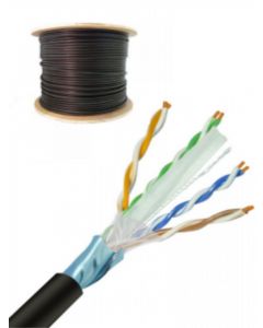 Saxxon OUTPCAT6GCOPEXT OUTPCAT6GCOPEXT- cable utp 100% cobre de 305m  categoria 6 con gel exterior color negro para aplicaciones cctv y redes