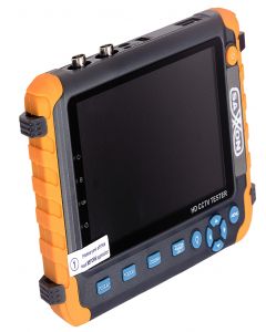 Saxxon TES08MC TES08MC- probador de video hasta 4k  cvi tvi ahd pantalla 5 pulgadas entrada hdmi 2 baterias 2.6ah voltaje salida 12v a 1 ampere