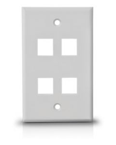Saxxon a175-4a A1754a - Placa De Pared  Vertical 4 Puertos Tipo Keystone Color Blanco