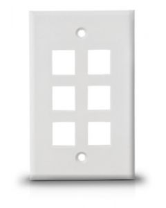 Saxxon a175-6a A1756a - Placa De Pared  Vertical 6 Puertos Tipo Keystone Color Blanco