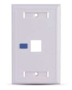 Saxxon a175-1e A1751e - Placa De Pared  Vertical 1 Puerto Tipo Keystone Color Blanco Con Etiquetas