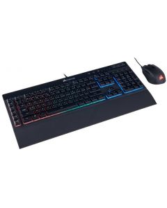 Corsair ch-9206115-na Kit De Teclado Y Mouse  K55 Rgb + Black - Usb, Universal, Alámbrico, Negro, 6000 Dpi