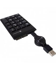 Techzone tzckph01 Mini Teclado - Miniteclado Numérico Con Calculadora Y Hub Usb De Dos Puertos Integrados