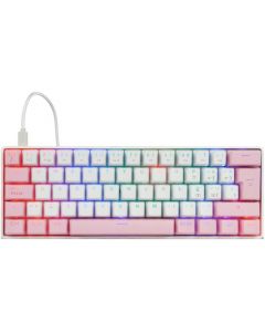 Game Factor KBG560-WH teclado mecánico 60  - rgb, teclas extras pink intercambiables, red switch, usb blanco