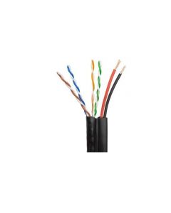 Saxxon OUTP5ECCAEXT2E - cable utp cca  categoria 5e color negro exterior 305 mts 2 cables de energia calibre 18 awg