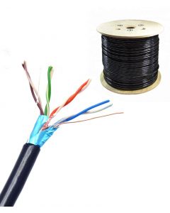 Saxxon OFTPCAT5ECOPE305N - cable blindado ftp 100% cobre  categoria 5e color negro exterior 305 m aplicaciones cctv redes de datos