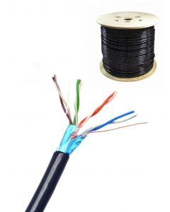 Saxxon OFTPCAT5ECOPE150N - cable blindado ftp 100% cobre  categoria 5e color negro exterior 150 m aplicaciones cctv redes de datos