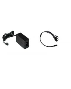 Saxxon PSU1204D+PSUWB07 psu1204epaq2 - fuente de poder regulada + gratis divisor energia 4 conectores macho  12v dc 4.1 a mp color negro