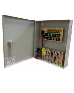 Saxxon PSU1210-D9 psu1210d9 - fuente de poder regulada 12v  10 amperes distribuidor para 9 camaras 1.1 a mp maximo por canal certificacion ul