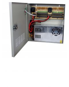 Saxxon cse1230-d18 Psu1230d18 - Fuente De Poder 12v Cd  30 Amperes Distribuidor Para 18 Camaras 165 Por Canal Ce Fcc Certificacion Ul