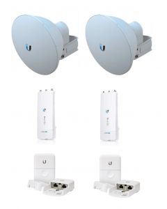 Ubiquiti AF-5XHD-23-S45 kit  airfiber af5x-hd con antena fiber 23 dbi slam-45 para enlace ptp carrier class backhaul de 500 mbps hasta 6 km, banda libre 5.8ghz