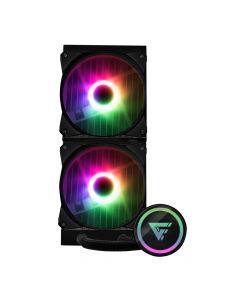 Game Factor LCQ600-BK enfriamiento liquido lqg600-bk - 240mm, rgb, 180w, 2 fan 120mm, negro