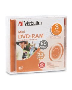 Verbatim 95429 Lmmini Dvdram 2.8gb 2x Paquete Con 3pz