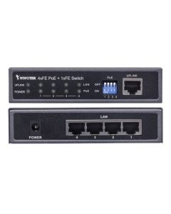 Vivotek AW-FED-0500-120 awfed0500120 - switch high  poe 4 puertos fe 1 puerto ge hasta 60w por 115w totales dip