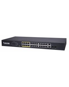 Vivotek AW-FGT-260D-380 awfgt260d380 - switch poe 24 puertos fe  2 x ge combo no administrable 30w por puerto 370w totales ex mode