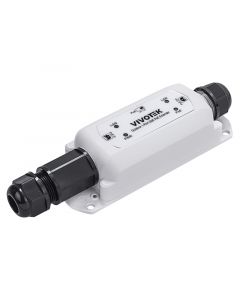 Vivotek AP-GXC-0150 - extensor poe para exterior, 1 puerto gigabit ge, conexion en cascada hasta 300 mts, salida 68w, ip67, ik10