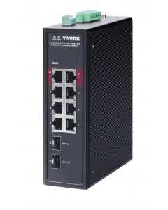 Vivotek AW-IHB-1040 - switch poe industrial 8 puertos administrable, 2 gbe 90w, 6 30w,  sfp, 300w totales, 20gbps, ndaa