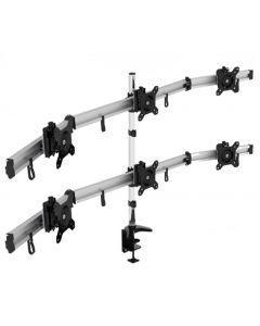 Saxxon VM-MP260C sxvmmp260c - soporte para monitor ajustable escritorio  6 monitores 15-24 plg abrazadera aluminio vesa 75x75 100x100 carga 5 kg por mo