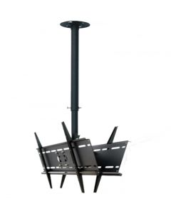 Saxxon VM-CP04-2 sxvmcp042 - soporte para monitor de techo dual  2 monitores 37 70 plg ajustable altura e inclinacion acero vesa hasta 400x400 carga 81 kg