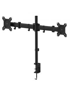 Saxxon SXVMD29 - soporte para monitor ajustable escritorio  2 monitores 13-27 plg abrazadera metal vesa 75x75 100x100 carga 8 kg por