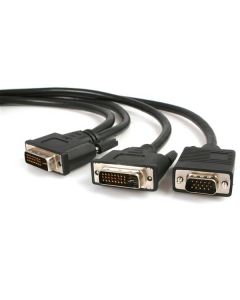 Dvivgaymm6 Startech Cable De 1.8m Divisor Dvi-i Macho A Dvi-d Y Vga - Splitter Adaptador Hd15