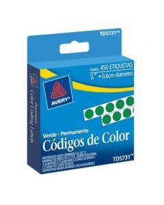 Avery td5731 **etiqueta Permanente Redonda Verde 1 4 In 450 Eti