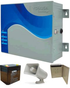 Yonusa eyng120001 + gs-001 sd-30w  cbat45ah eyng12001bat - energizador de nueva generación de12,000 v con hasta 2,500 metros lineales, compatible modulo wifi, incluye sirena 30w gabinete metálico y batería respaldo 12vdc a 4.5 ah