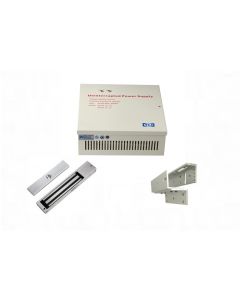 Zkteco LM2805  + YP902123 lm2805ypack - cerradura magnética de 200 kg o 440 lb, incluye soporte instalación en zl y gabinete metálico con salida 12 vdc a 3a, soporta batería respaldo