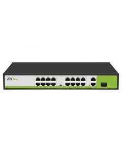 Zkteco PE162-200-C pe162200c - switch 16 puertos rj45 10/100 mbps con poe af/ at + 2 10/100/1000mbps 1 puerto sfp / soporta hasta 250mts sobre utp cat 6 protección contra descargas /no administrable