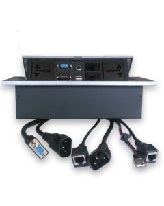 Brobotix 5514 Generico Caja Para Mesa Svga+hdmi+usb+3.5+rj45+2puertos De Corriente, Color Plata