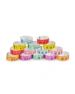 Zebra 10012718-4 brazaletes po 1inx10in z-band splash centro 1in rojo (c4)