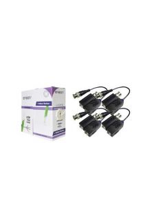 Enson 1x 12251w100 / 4x fs-hdp4100c  Kit Cable Utp Cat5e Blanco Eco 100mts + 4 Transceptor Hd Folksafe 5mp