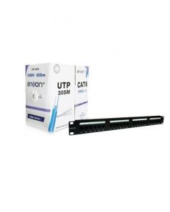 Enson 1x 12263g305 / Ens-pa24p6  Kit Cable Utp Cat6 Pro-ii 305m Gris + Patch Panel 24 Puertos
