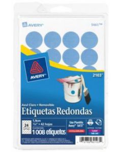 Avery 2103 Azul 1008pieza(s) Etiqueta Autoadhesiva