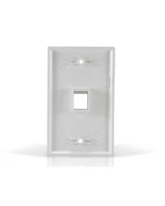 Placa de pared (faceplate) enson epro-fp10 compatible con jack keystone 1 puerto color blanco, uso en interior, ideal para conectores rj45, coaxial, fibra optica, fabricado en plastico abs